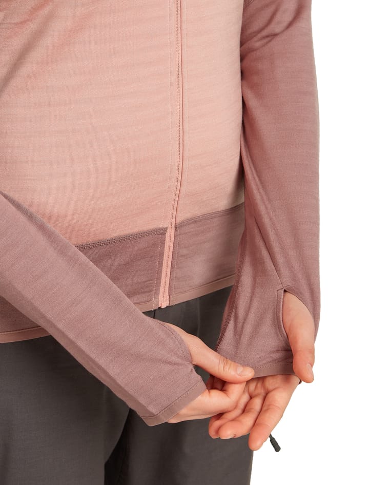 Icebreaker Women Merino Blend 300 Realfleece™ Descender Ls Zip Summit/blush/cb Icebreaker