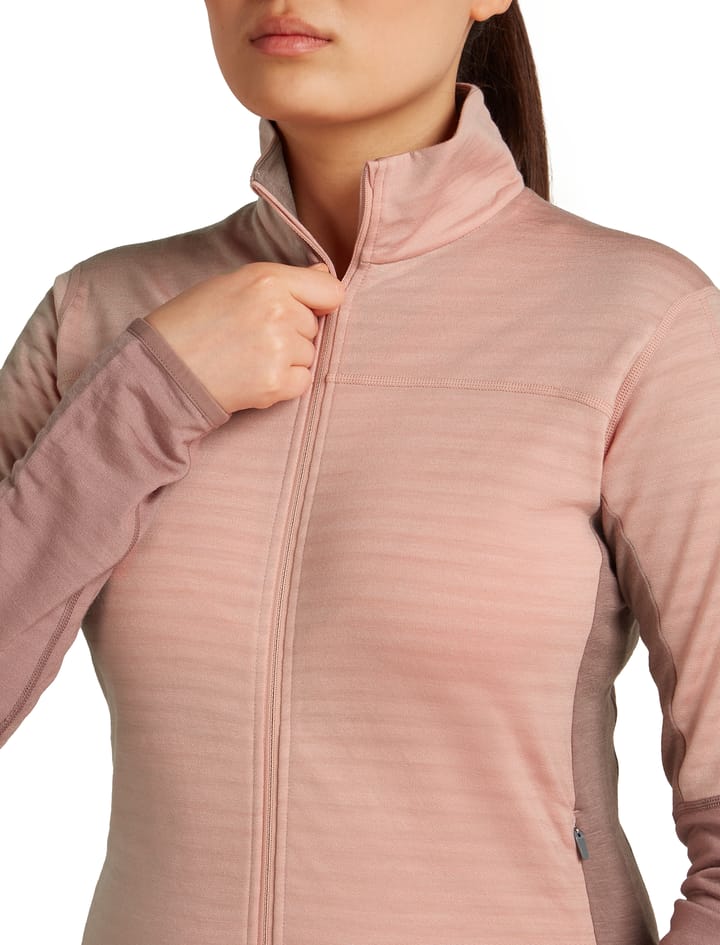 Icebreaker Women Merino Blend 300 Realfleece™ Descender Ls Zip Summit/blush/cb Icebreaker