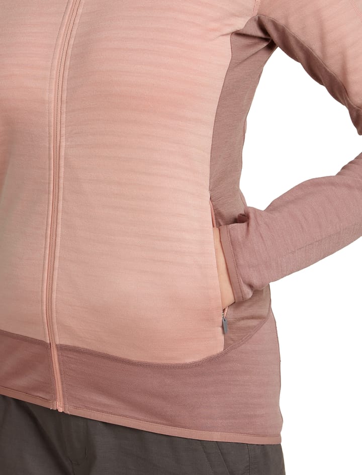 Icebreaker Women Merino Blend 300 Realfleece™ Descender Ls Zip Summit/blush/cb Icebreaker
