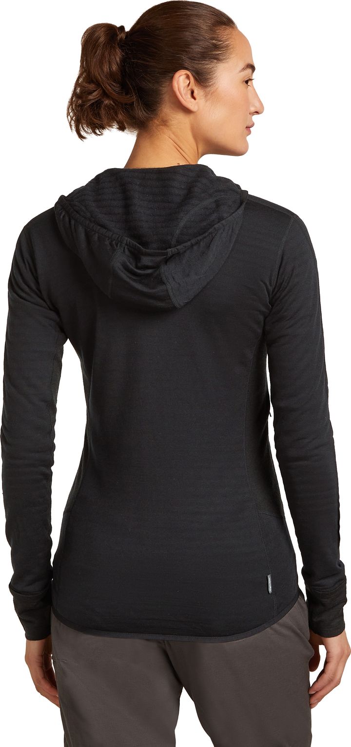 Icebreaker Women Merino Blend 300 Realfleece™ Descender Ls Zip Hoodie Black Icebreaker