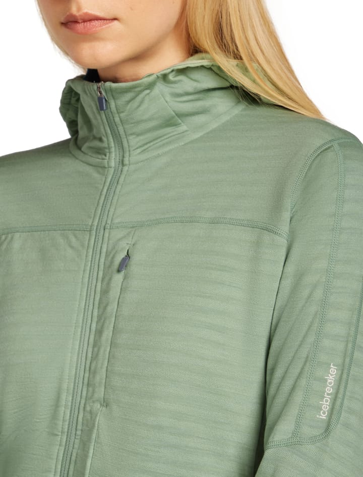 Icebreaker Women Merino Blend 300 Realfleece™ Descender Ls Zip Hoodie Seaglass Icebreaker
