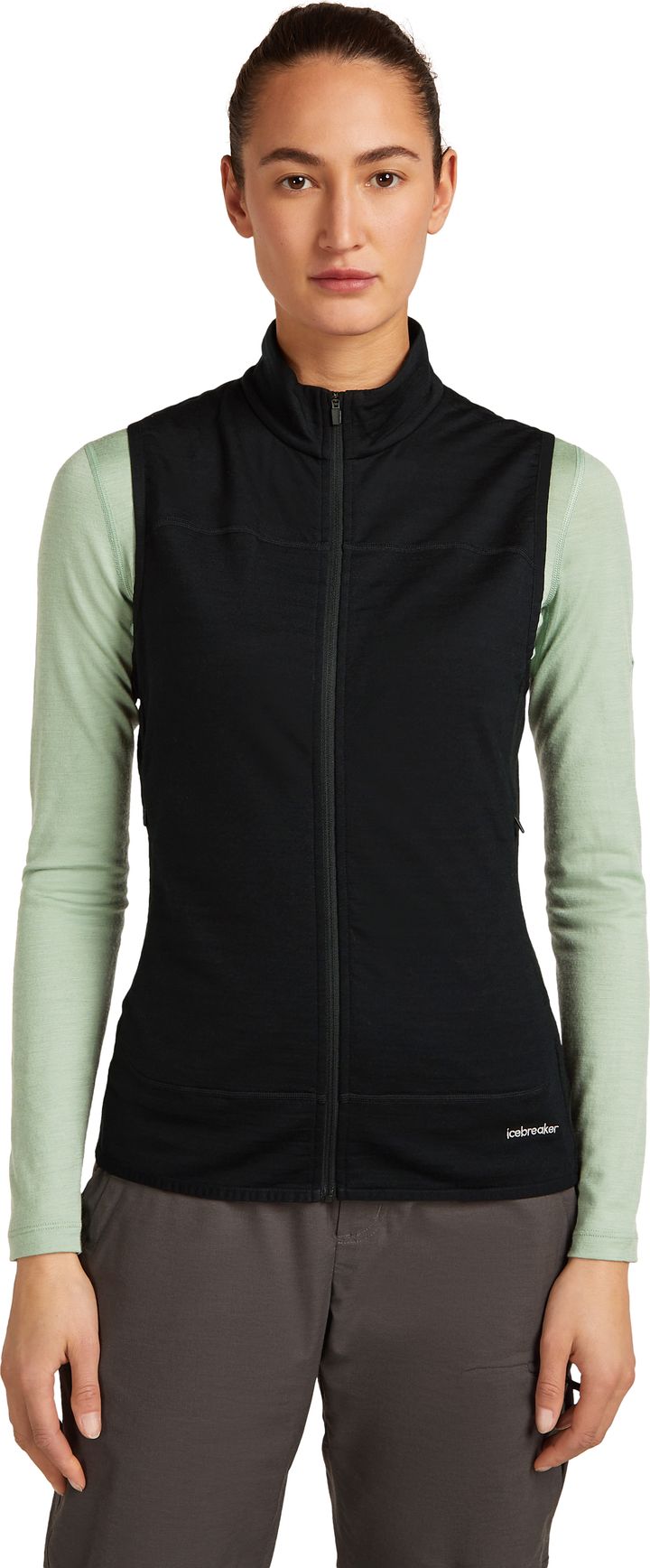 Icebreaker Women Merino Blend 300 Realfleece™ Descender Vest Black Icebreaker