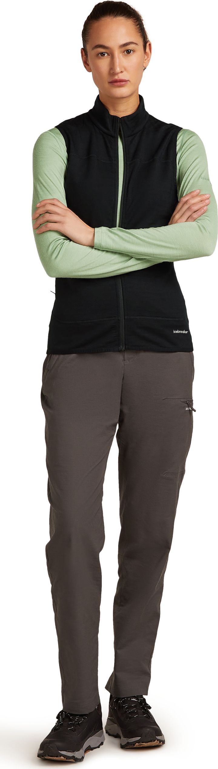 Icebreaker Women Merino Blend 300 Realfleece™ Descender Vest Black Icebreaker