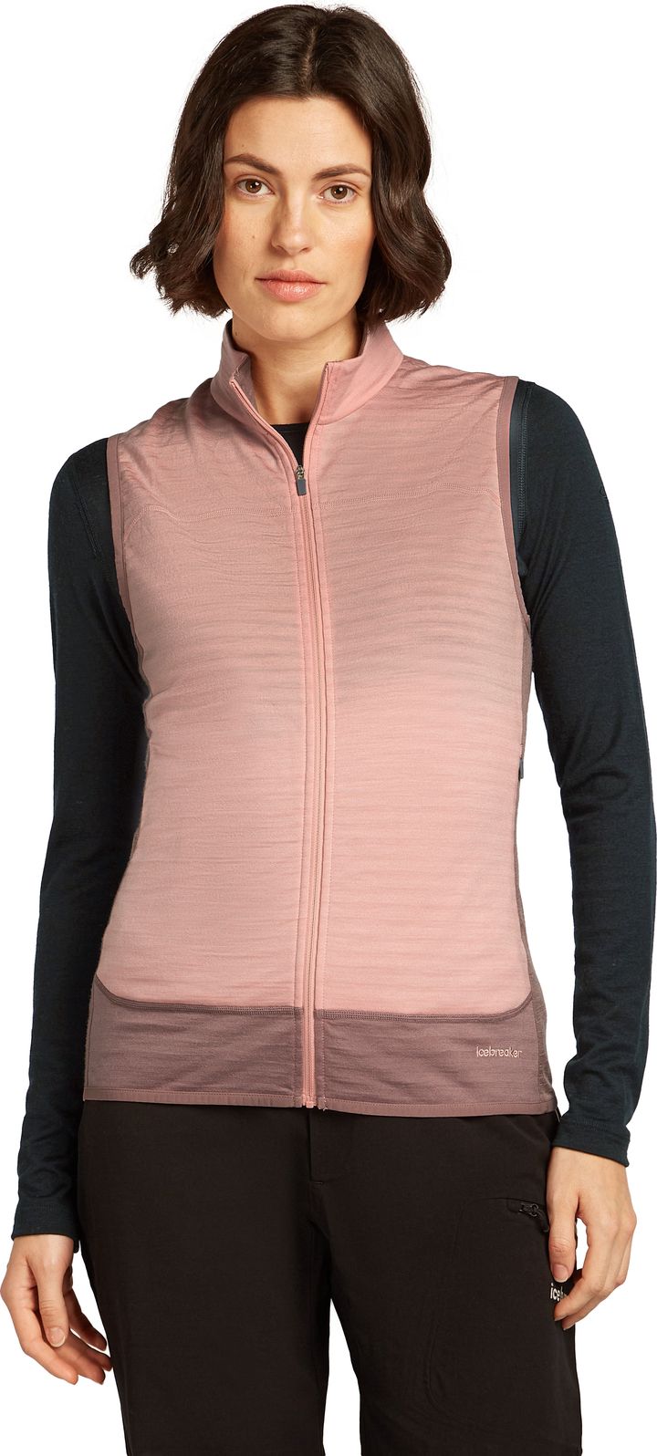 Icebreaker Women Merino Blend 300 Realfleece™ Descender Vest Summit/blush/cb Icebreaker