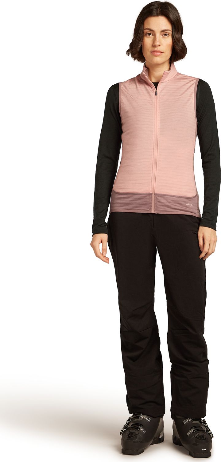 Icebreaker Women Merino Blend 300 Realfleece™ Descender Vest Summit/blush/cb Icebreaker