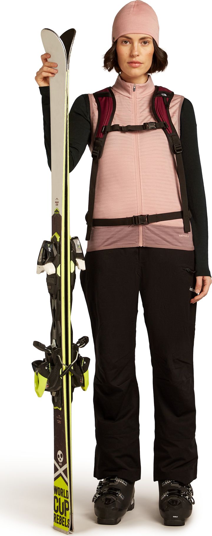 Icebreaker Women Merino Blend 300 Realfleece™ Descender Vest Summit/blush/cb Icebreaker