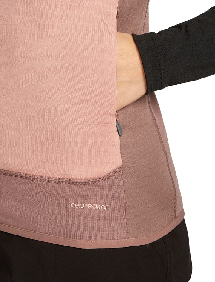 Icebreaker Women Merino Blend 300 Realfleece™ Descender Vest Summit/blush/cb Icebreaker