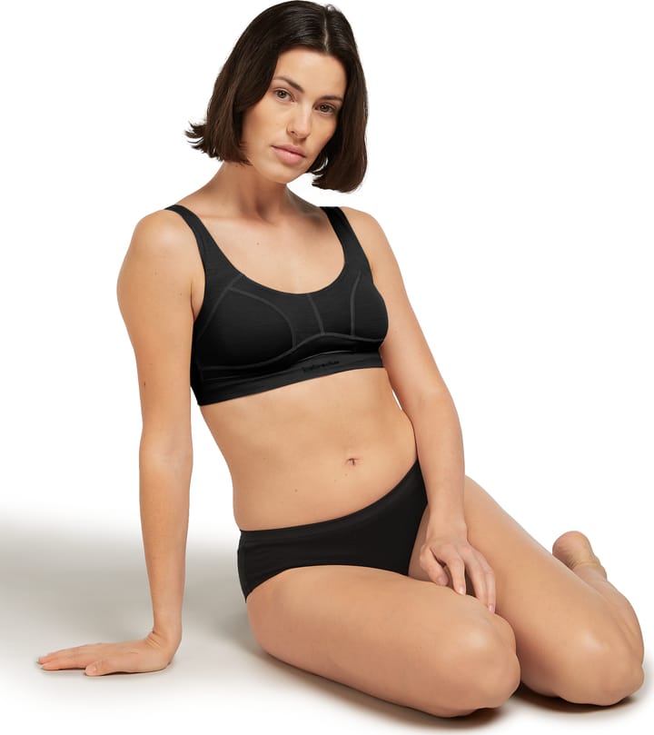 Icebreaker Women Merino Queens Clasp Bra Black Icebreaker