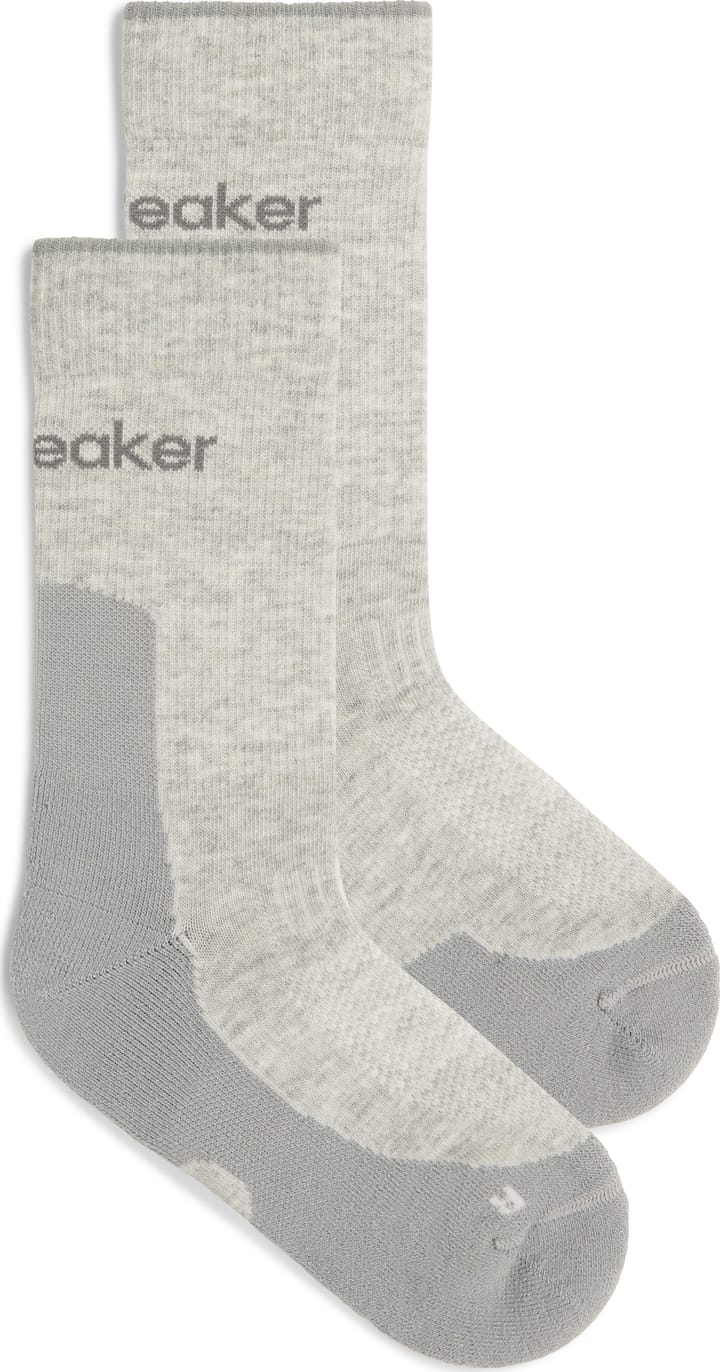 Icebreaker Men Merino Hike+ Light Crew Blizzard Hthr/alloy Icebreaker