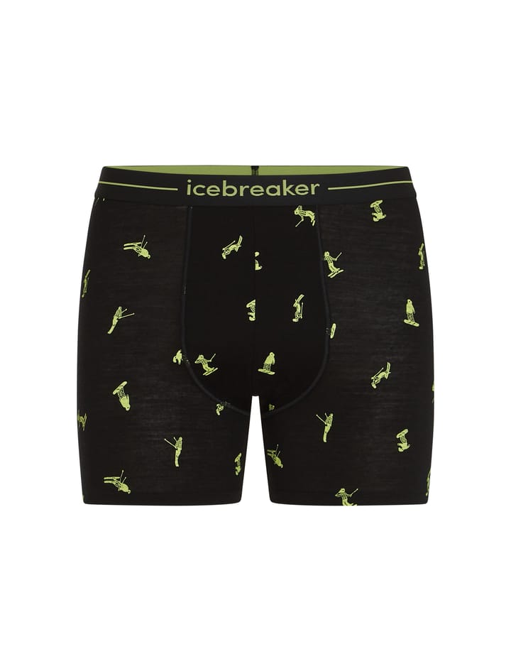 Icebreaker M Mer 150 Anatomica Boxers Ski Day Black/peridot/aop Icebreaker