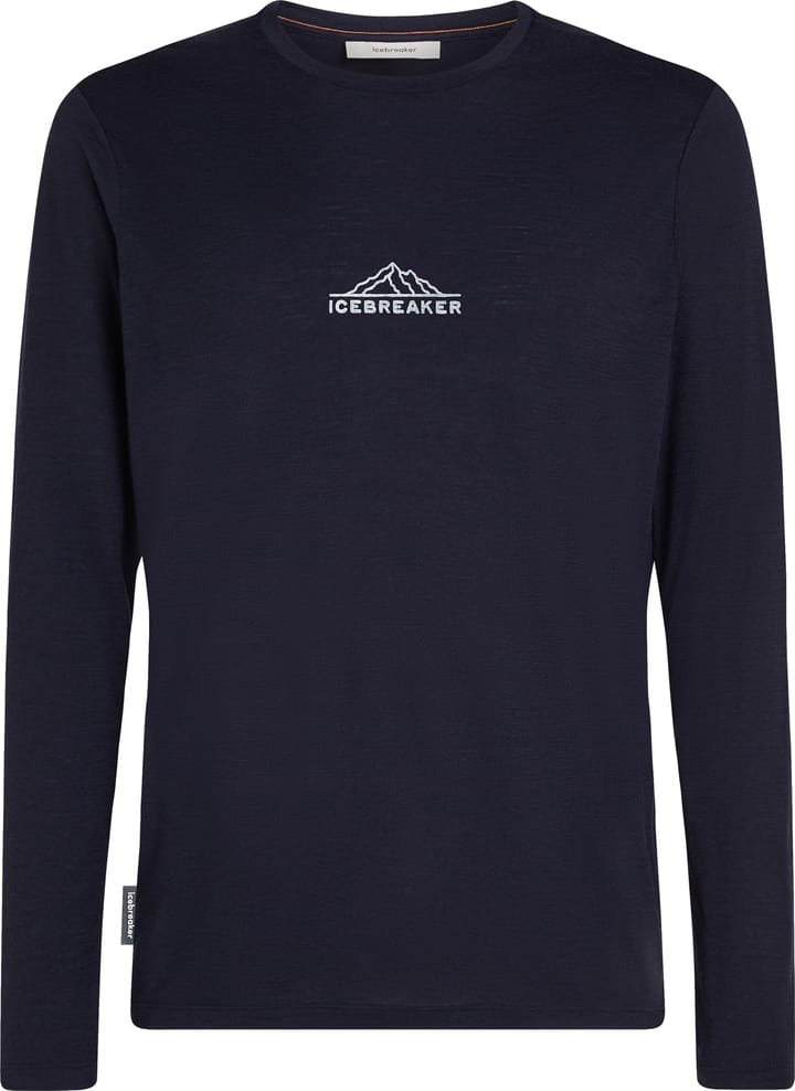 Icebreaker Men's Merino 150 Tech Lite Long Sleeve Tee Road To Cook Midnight Navy Icebreaker
