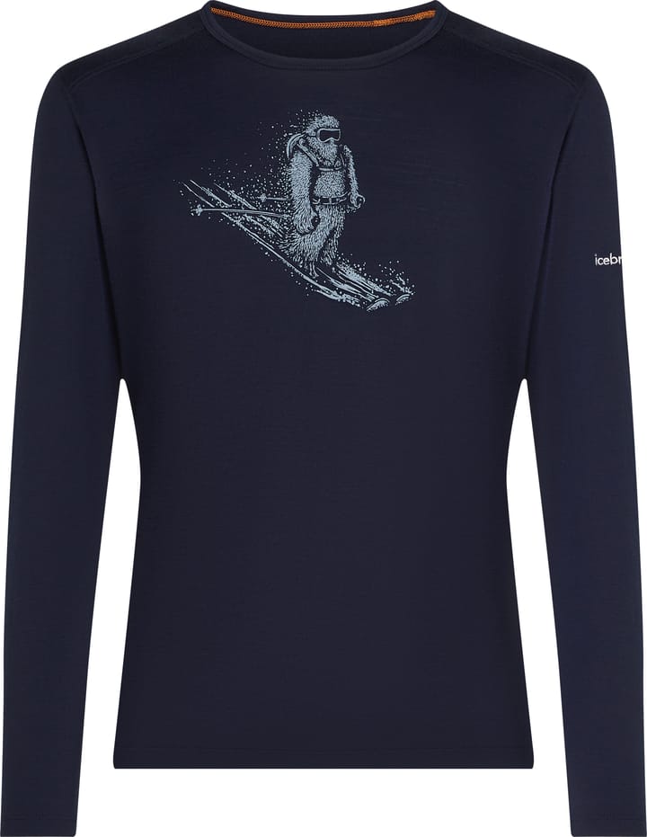 Icebreaker Men's Merino 200 Oasis Long Sleeve Crewe Skiing Yeti Midnight Navy Icebreaker