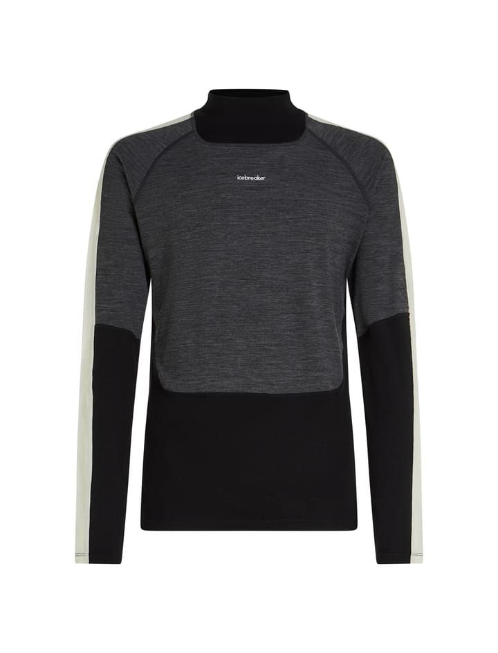 Icebreaker Men Merino 200 Oasis+ Ls High Neck Black/jet Hthr/undyed/cb Icebreaker