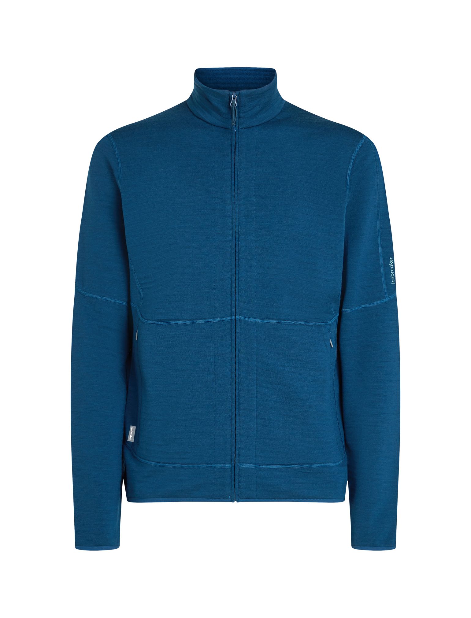 Icebreaker Men's Merino 400 Realfleece Descender Longsleeve Zip Atlantis