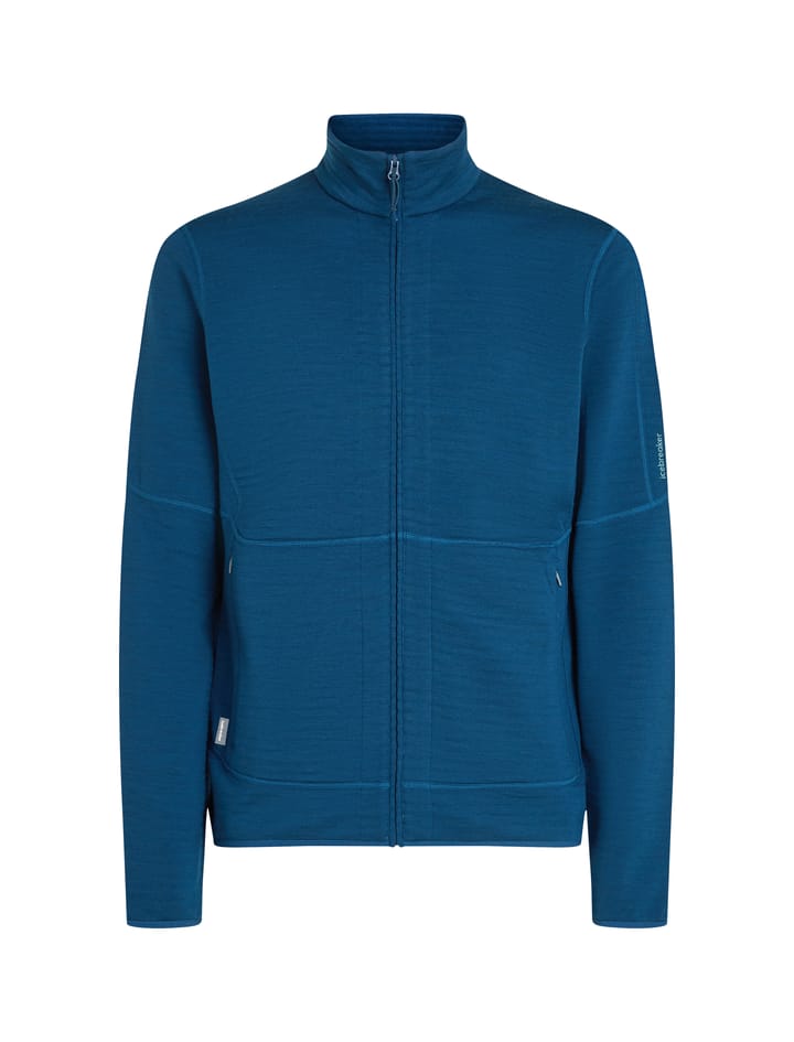 Icebreaker Men's Merino 400 Realfleece Descender Longsleeve Zip Atlantis Icebreaker