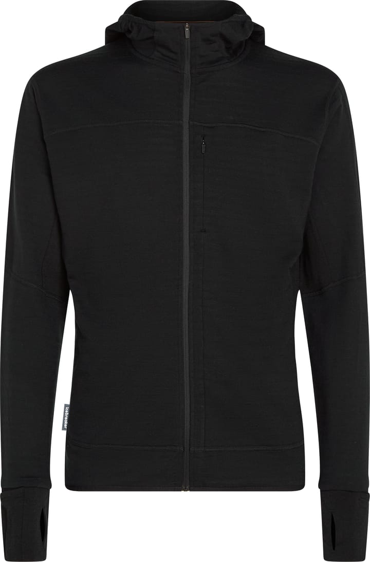 Icebreaker Men Merino Blend 300 Realfleece™ Descender Ls Zip Hoodie Black Icebreaker