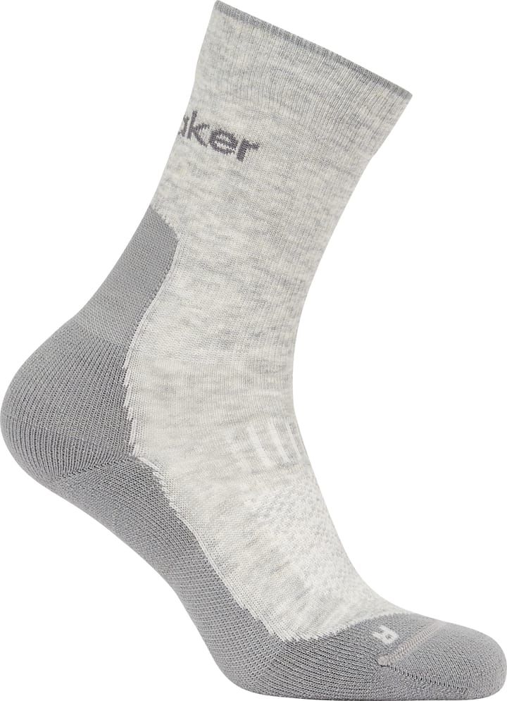 Icebreaker Men Merino Hike+ Light Crew Blizzard Hthr/alloy Icebreaker