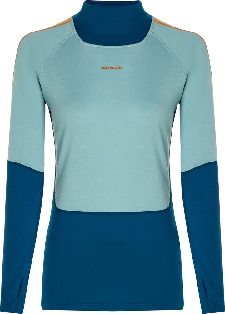 Icebreaker Women's Merino 200 Oasis+ Long Sleeve High Neck Atlantis/Hydro/Trail Icebreaker Icebreaker Women's Merino 200 Oasis+ Long Sleeve High Neck Atlantis/Hydro/Trail Icebreaker