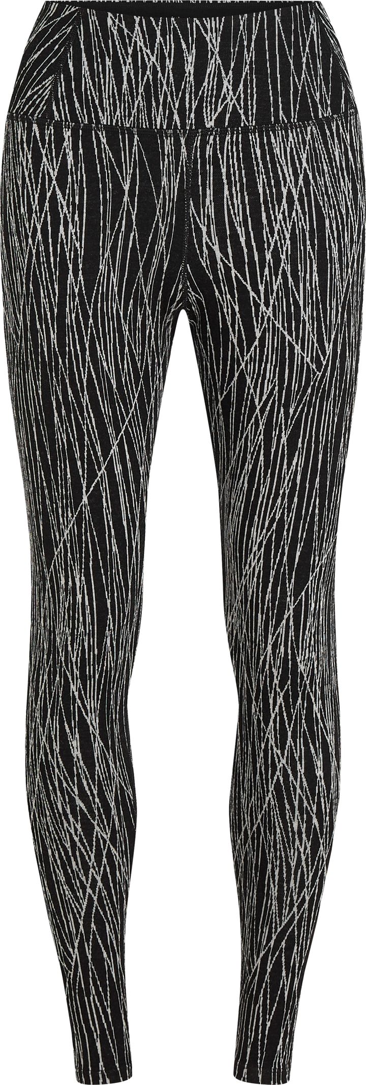 Icebreaker Women's Merino 260 Tech Vertex High Rise Leggings Delta Lines AOP Black/Snow Icebreaker