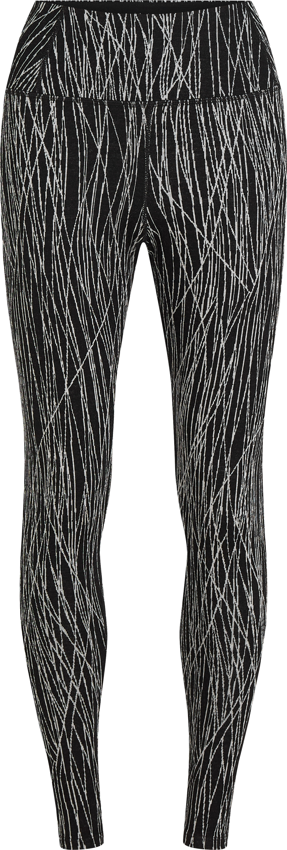 Icebreaker Women's Merino 260 Tech Vertex High Rise Leggings Delta Lines AOP Black/Snow