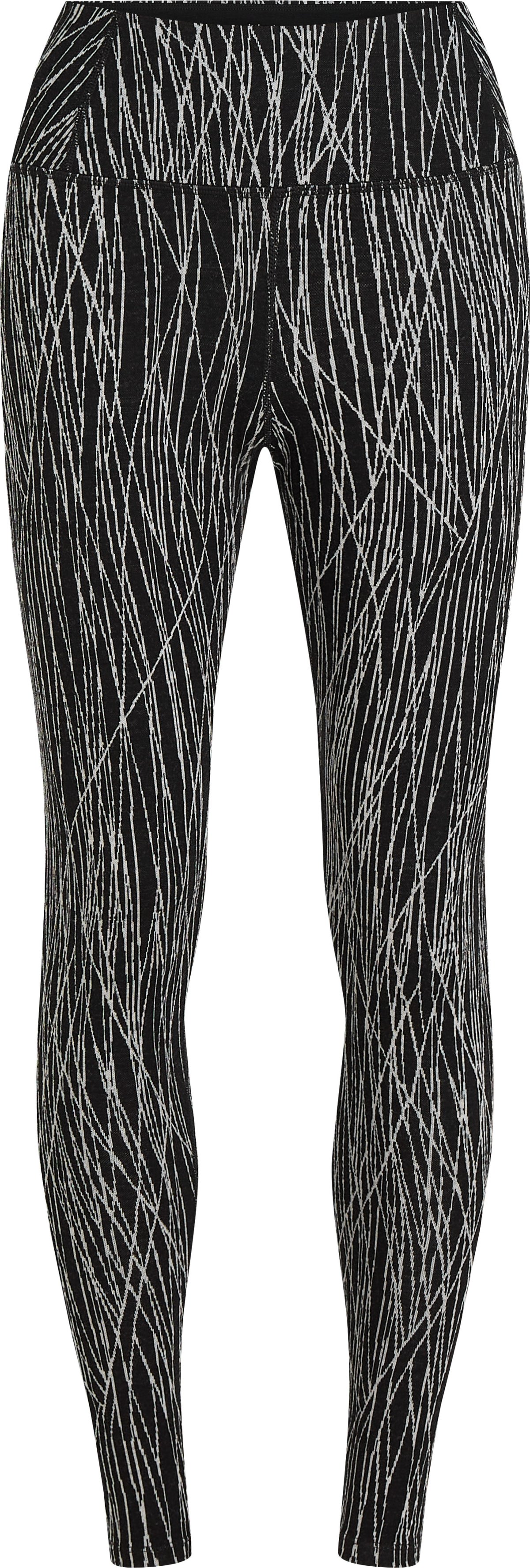 Icebreaker Women's Merino 260 Tech Vertex High Rise Leggings Delta Lines AOP Black/Snow