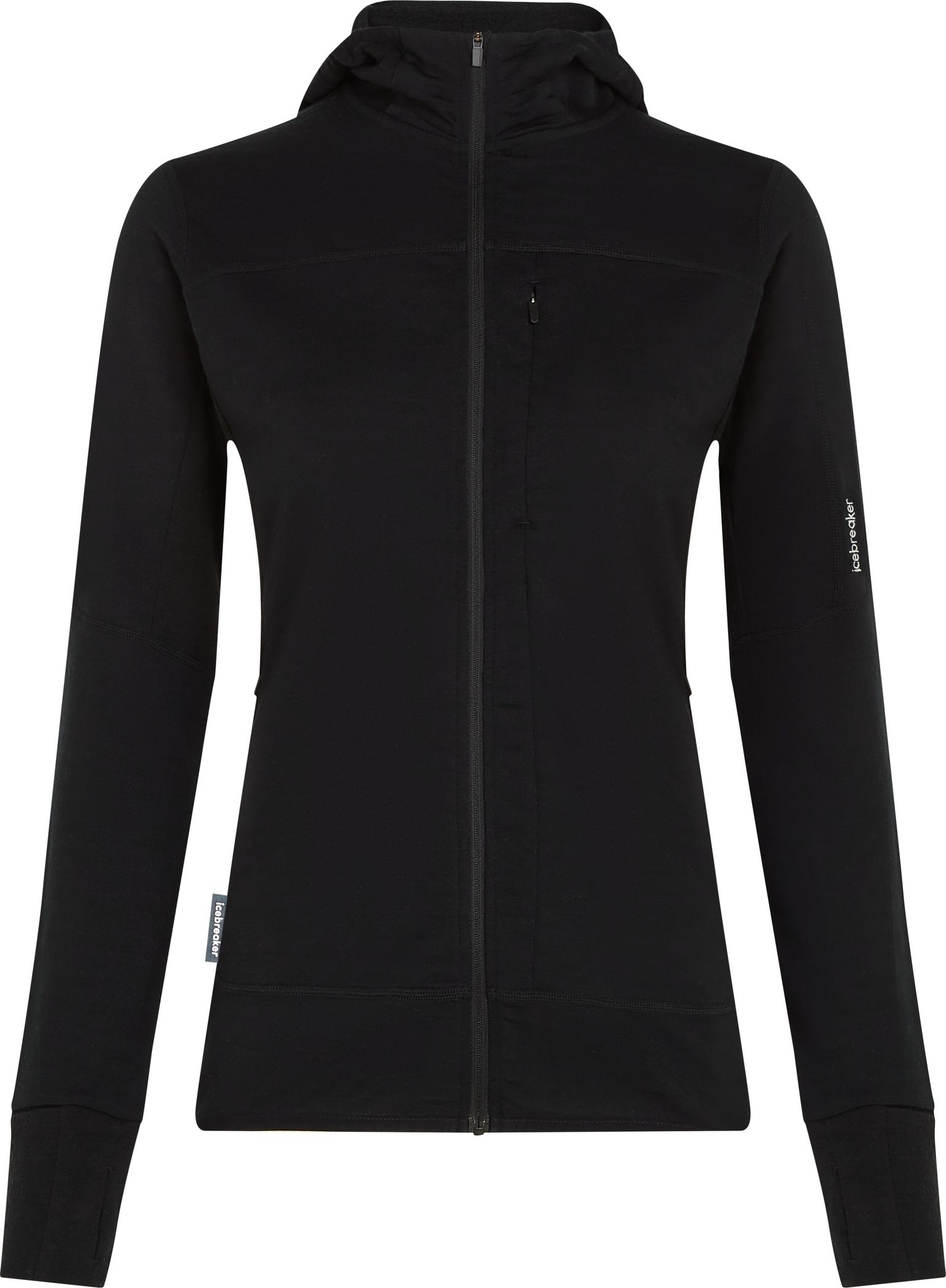 Icebreaker Women Merino Blend 300 Realfleece™ Descender Ls Zip Hoodie Black