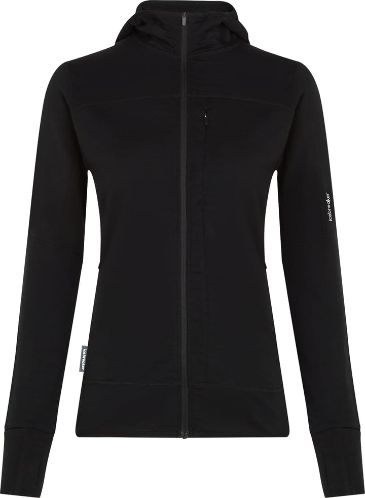 Icebreaker Women Merino Blend 300 Realfleece™ Descender Ls Zip Hoodie Black Icebreaker