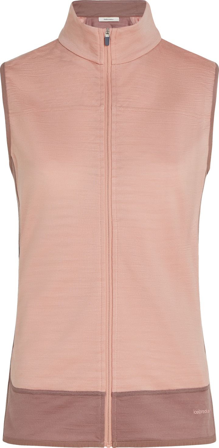 Icebreaker Women Merino Blend 300 Realfleece™ Descender Vest Summit/blush/cb Icebreaker