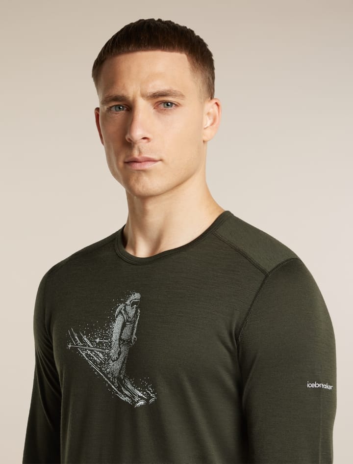 Icebreaker Men's Merino 200 Oasis Long Sleeve Crewe Skiing Yeti Dk Loden Icebreaker