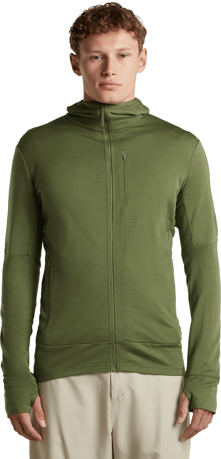 Icebreaker Men's Merino 260 Quantum Long Sleeve Zip Hoodie Sphagnum Icebreaker