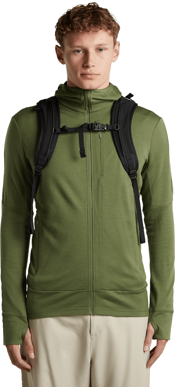 Icebreaker Men's Merino 260 Quantum Long Sleeve Zip Hoodie Sphagnum Icebreaker