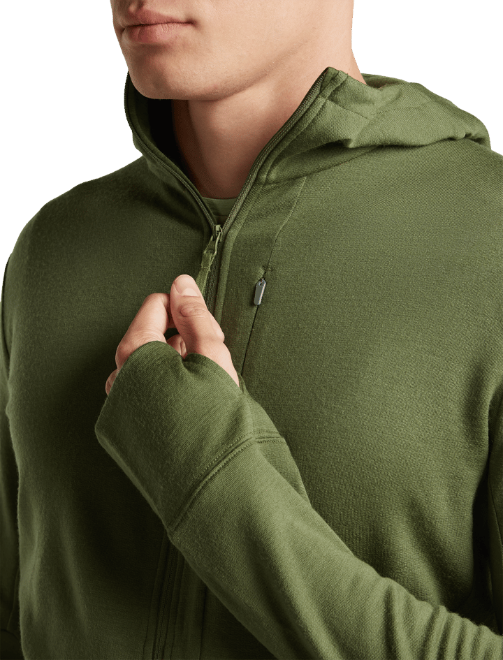 Icebreaker Men's Merino 260 Quantum Long Sleeve Zip Hoodie Sphagnum Icebreaker