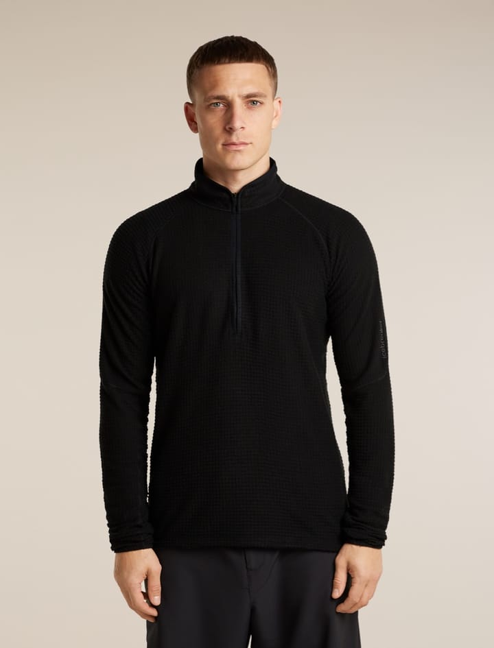 Icebreaker Men Mer 400 Realfleece Grid Ls Half Zip Black Icebreaker