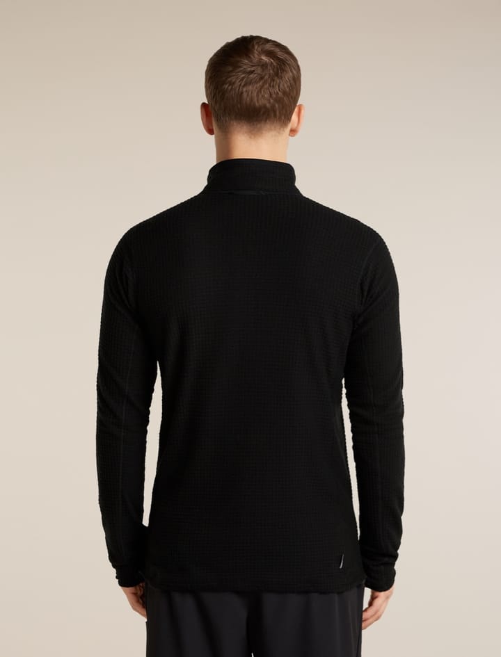 Icebreaker Men Mer 400 Realfleece Grid Ls Half Zip Black Icebreaker
