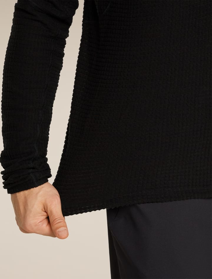 Icebreaker Men Mer 400 Realfleece Grid Ls Half Zip Black Icebreaker