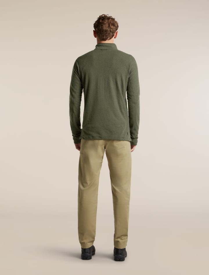 Icebreaker Men Mer 400 Realfleece Grid Ls Half Zip Dk Loden Icebreaker