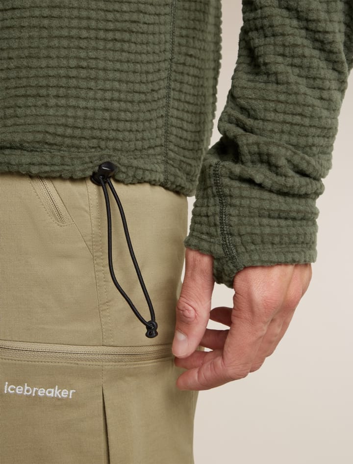 Icebreaker Men Mer 400 Realfleece Grid Ls Half Zip Dk Loden Icebreaker