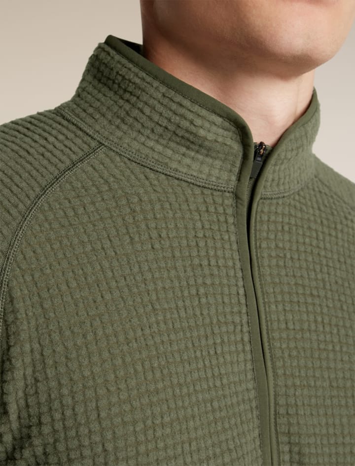 Icebreaker Men Mer 400 Realfleece Grid Ls Half Zip Dk Loden Icebreaker