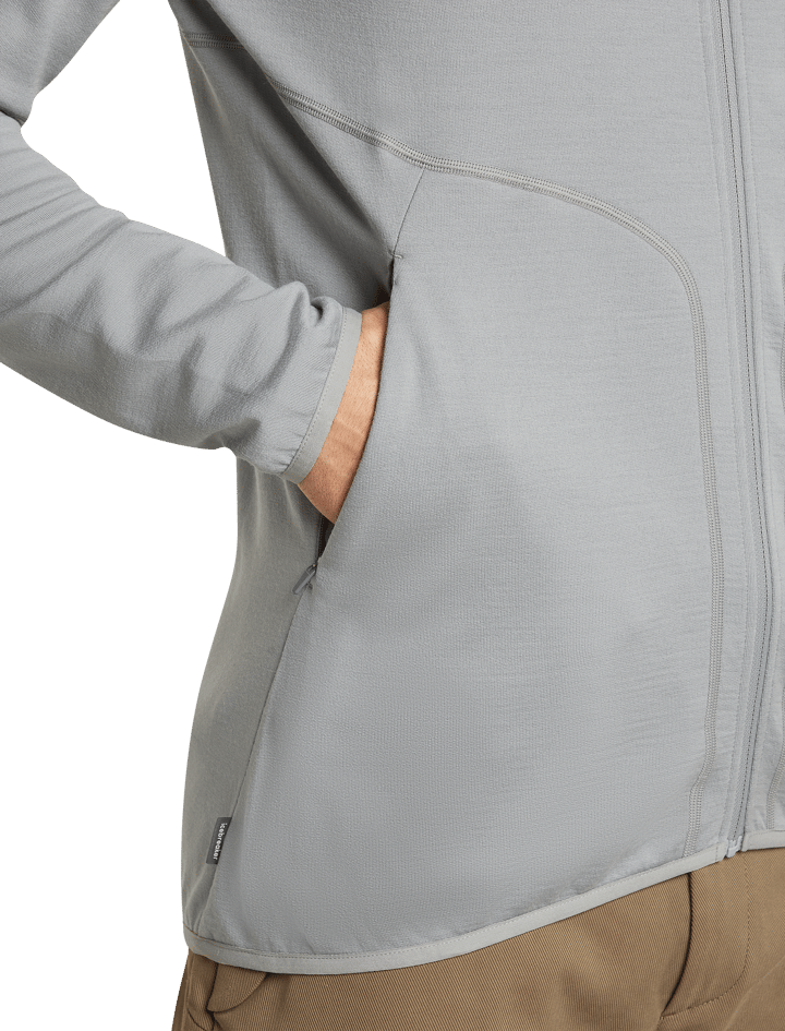 Icebreaker Men's Merino 560 Realfleece Elemental II Long Sleeve Zip Proto Grey Icebreaker