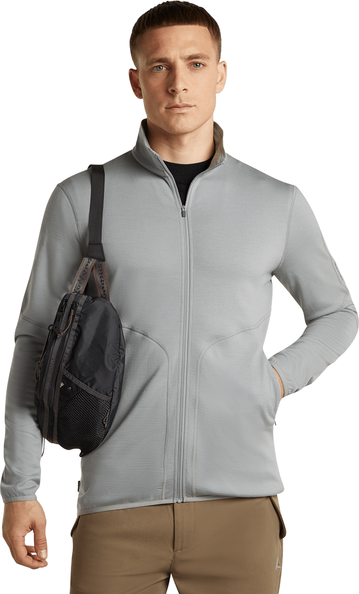 Icebreaker Men's Merino 560 Realfleece Elemental II Long Sleeve Zip Proto Grey Icebreaker
