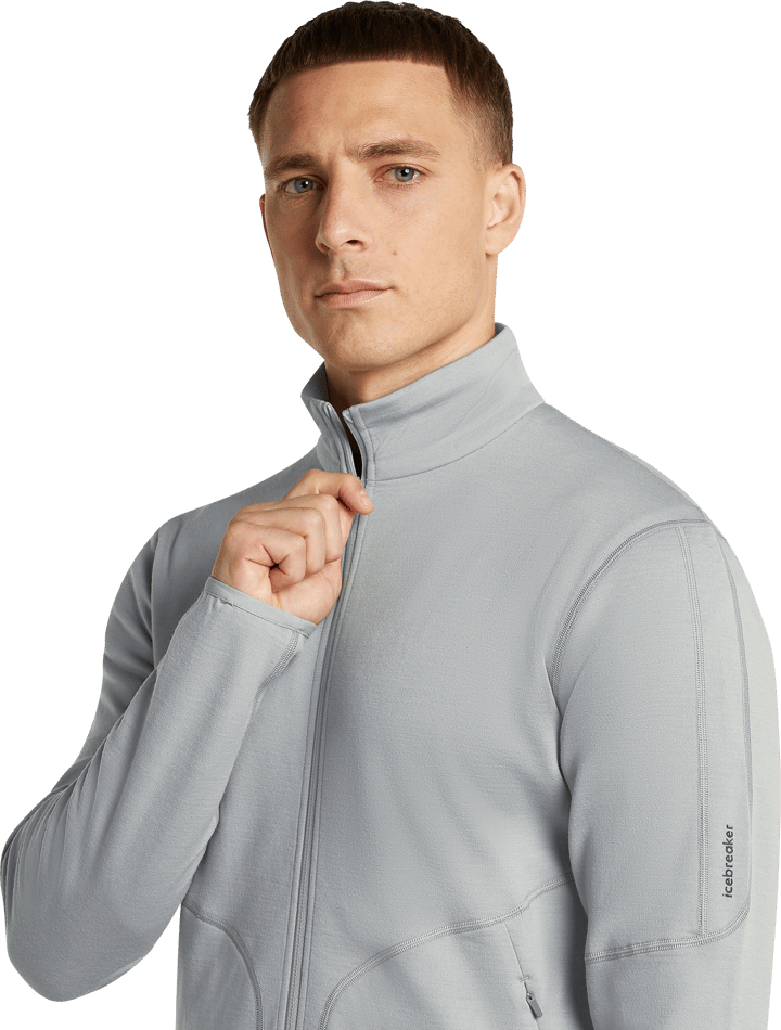 Icebreaker Men's Merino 560 Realfleece Elemental II Long Sleeve Zip Proto Grey Icebreaker