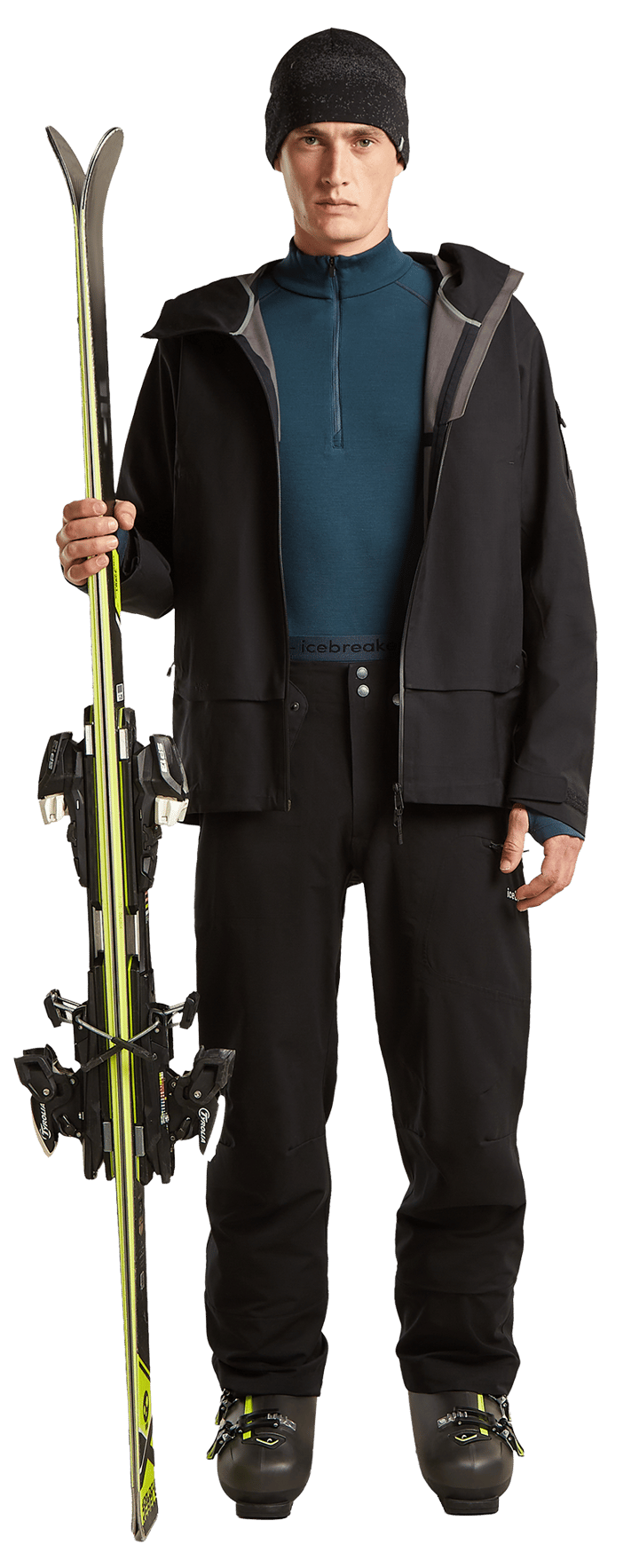 Icebreaker Men's Merino 300 MerinoFine Polar Long Sleeve Half Zip Abyss Icebreaker