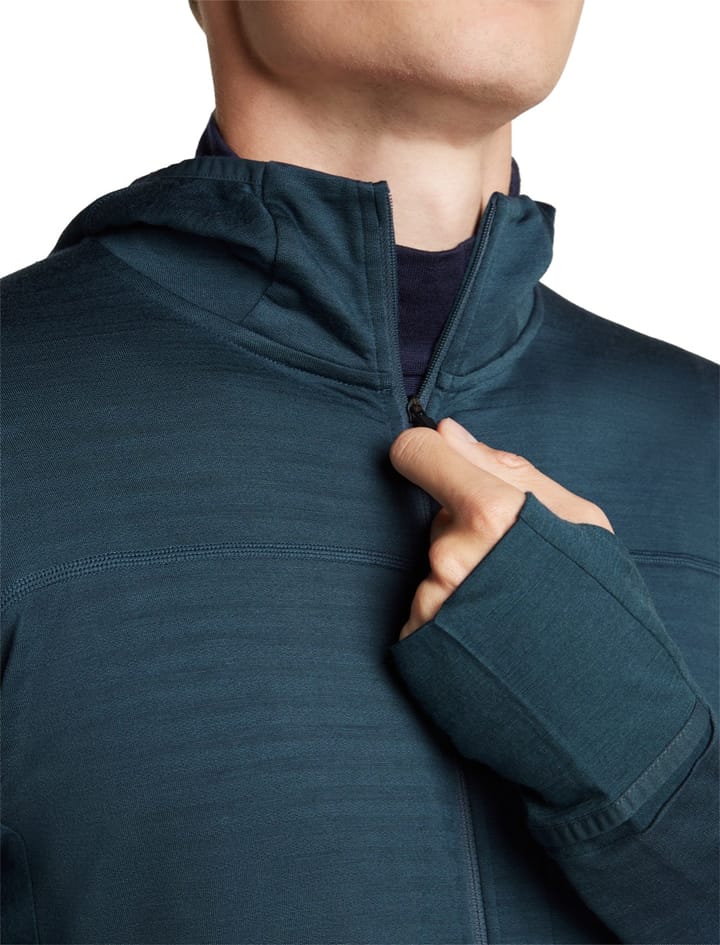 Icebreaker Men Merinoblend  300 Realfleece™ Descend Ls Zip Hoodie Abyss Icebreaker