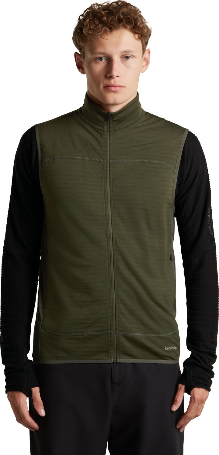 Icebreaker Men Mer  300 Realfleece Descender Vest Dk Loden Icebreaker