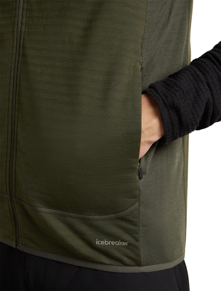 Icebreaker Men Mer  300 Realfleece Descender Vest Dk Loden Icebreaker