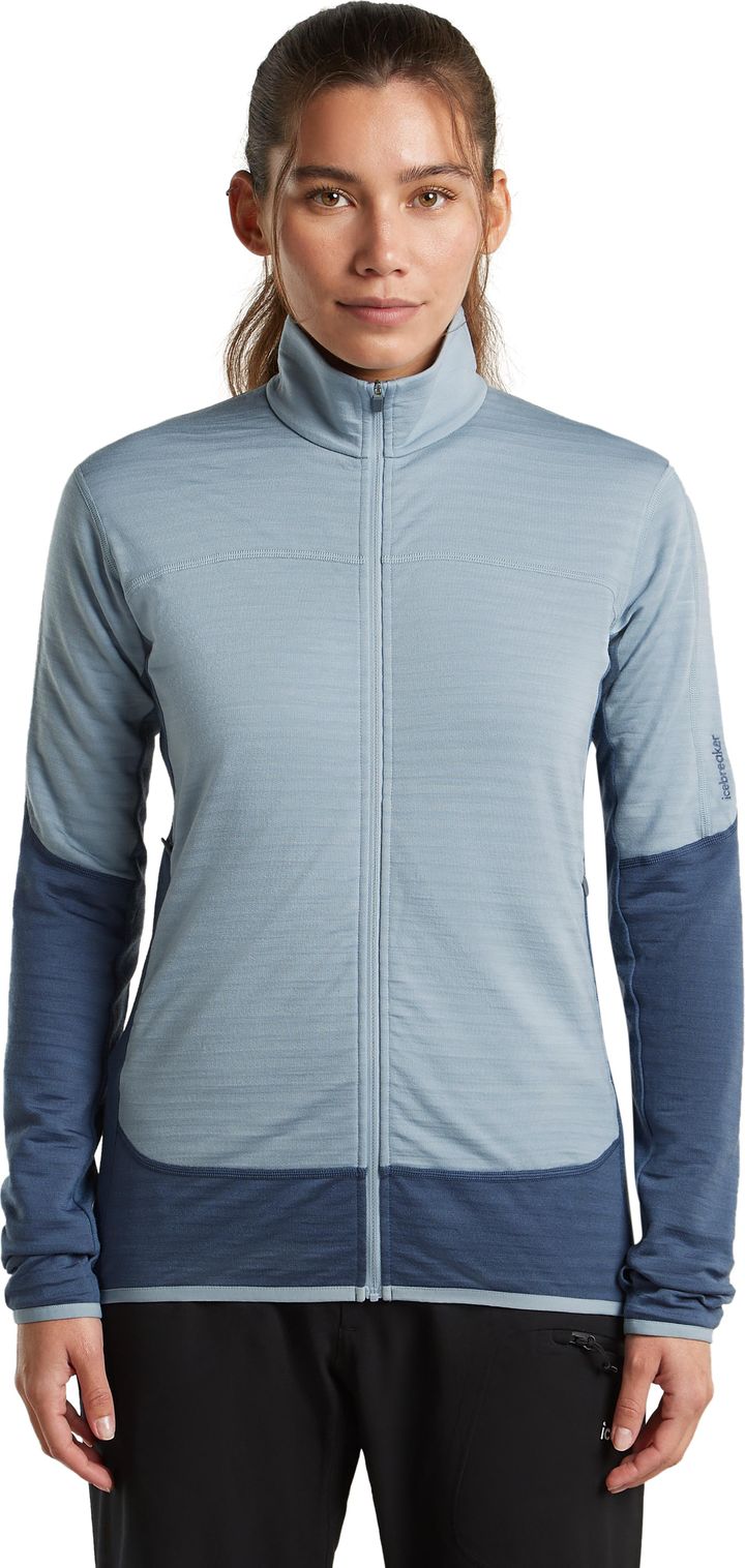 Icebreaker Wom Mer  300 Realfleece Desc Ls Zip Dawn/zincblue/cb Icebreaker