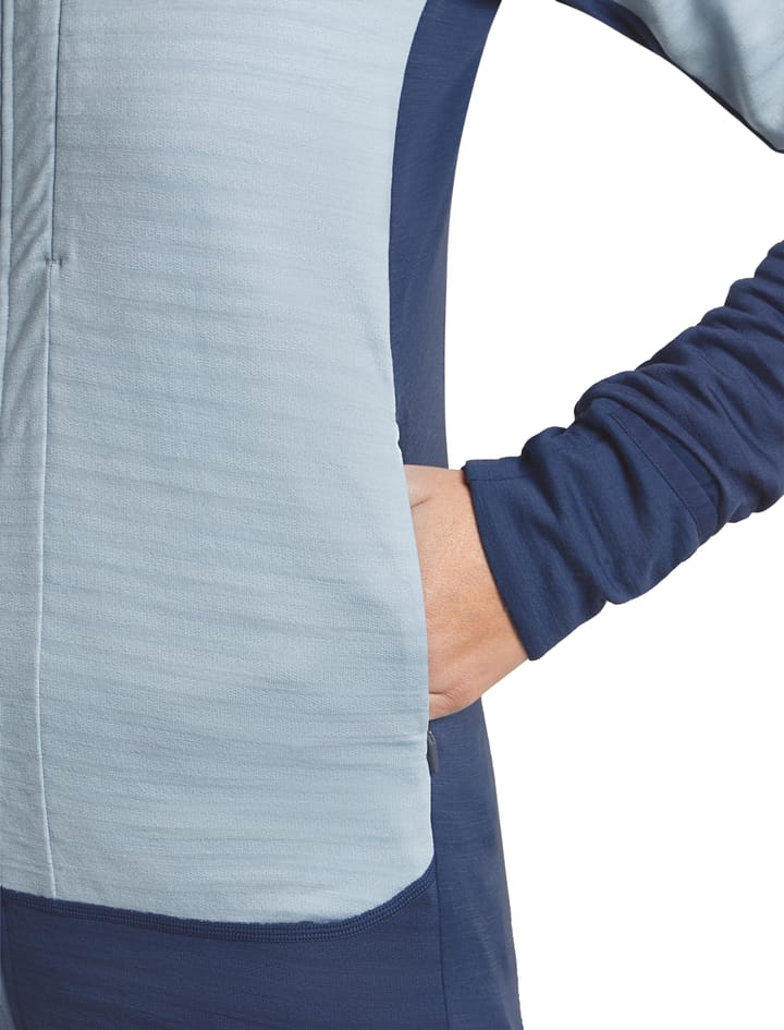 Icebreaker Wom Mer  300 Realfleece Desc Ls Zip Hoo Dawn/zincblue/cb Icebreaker