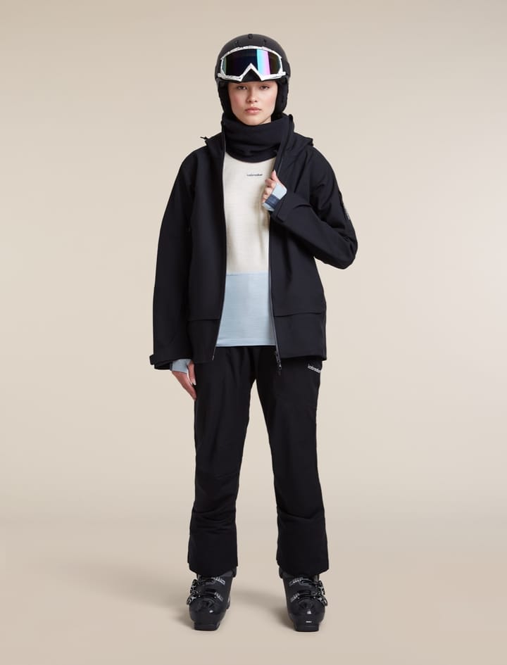 Icebreaker Women Merino 200 Oasis+ Ls Crewe Zincblu/ecru Hthr/dawn/cb Icebreaker