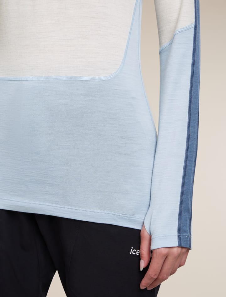 Icebreaker Women Merino 200 Oasis+ Ls Crewe Zincblu/ecru Hthr/dawn/cb Icebreaker