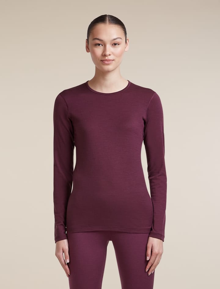 Icebreaker Women's 200 Oasis Long Sleeve Crewe Dk Berry Icebreaker